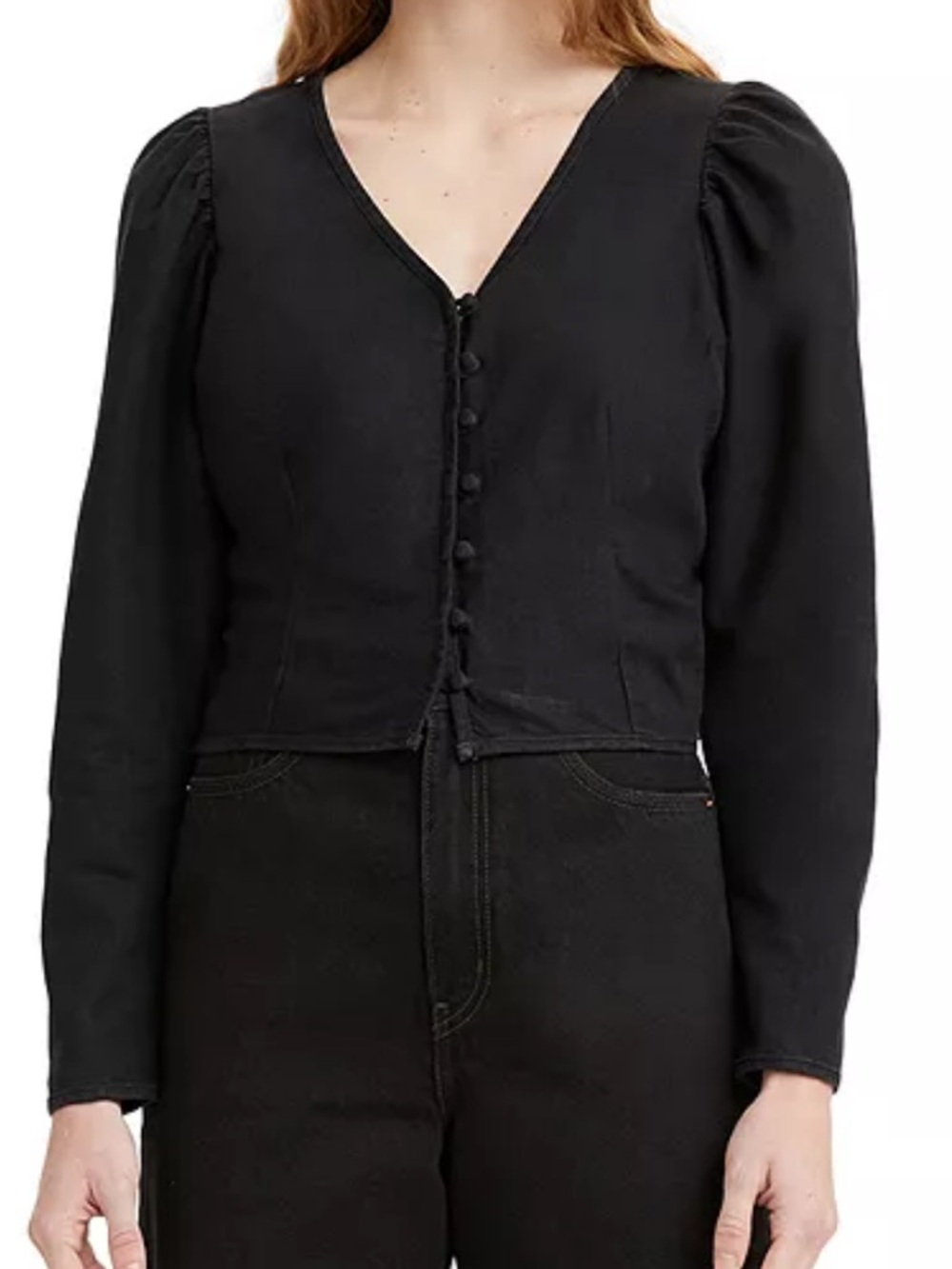 Levi’s Cotton Mutton-Sleeve Blouse